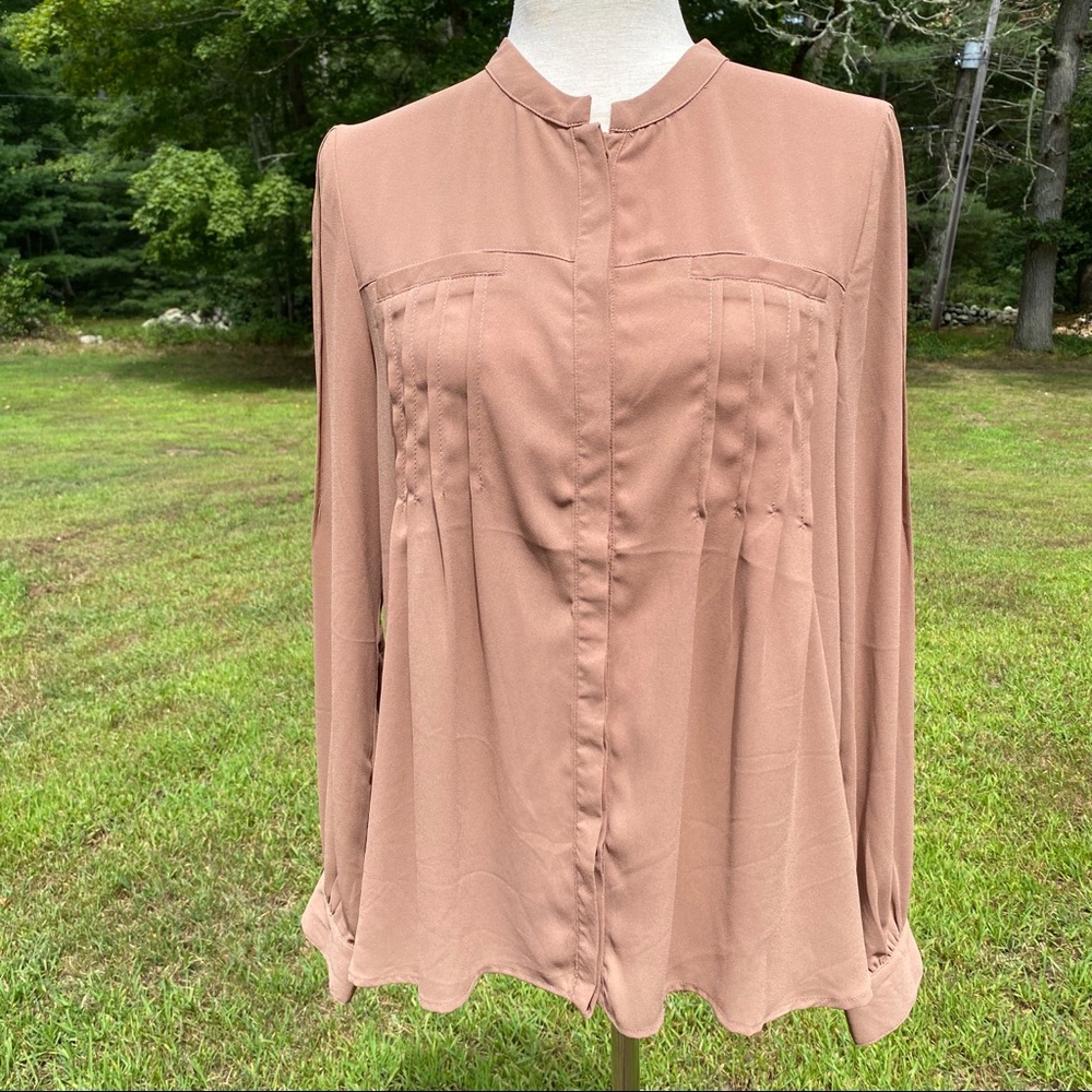 SUGARLIPS TOP TUNIC BLOUSE BROWN BUTTONS Size M